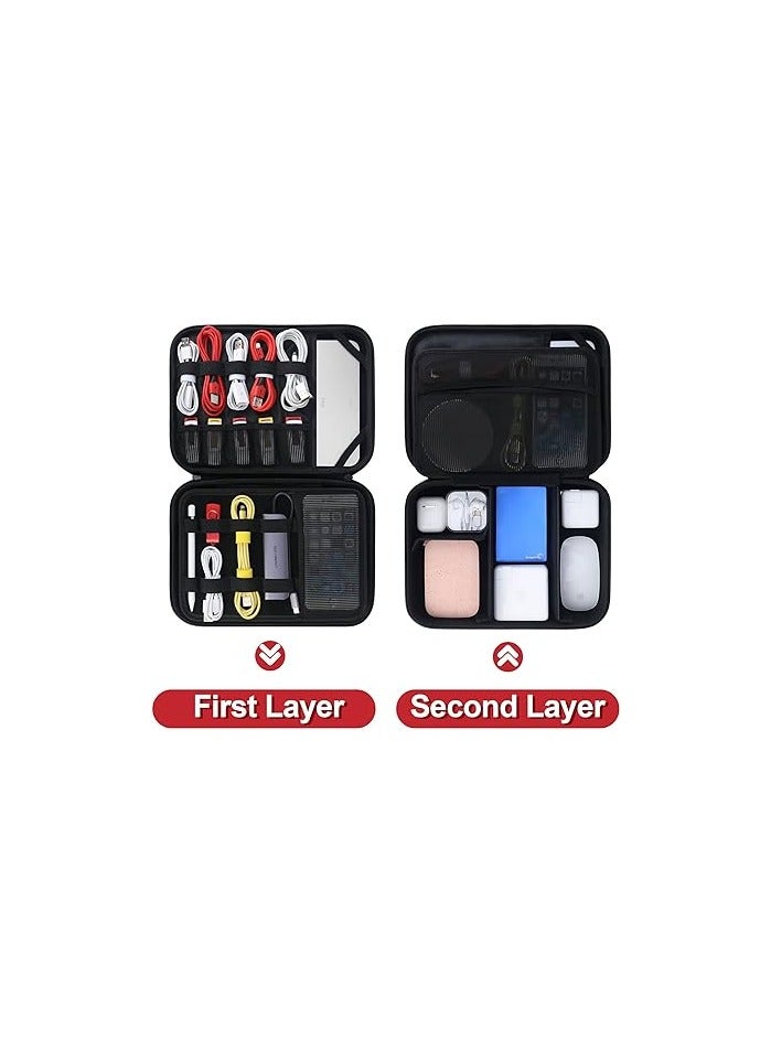 bovke Electronic Organizer Travel Cable Organizer Bag Electronic Accessories Case Portable Tech Organizer for Tablet - Image 5
