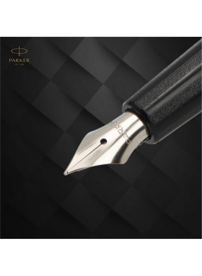 PARKER Parker Beta Premium Chrome Trim Fountain Pen | Gold Finish Cap With 1 Ink Cartridge | Ink Color - Blue | Best For Employees | Unique Gifts For Entrepreneurs  - Image 4