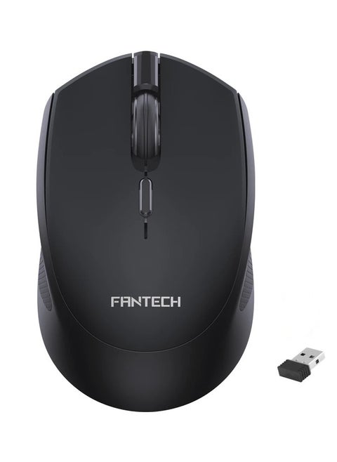 FANTECH W190 Dual Mode Wireless Mouse - Ergonomic with Rubber Grip - Silent - Compatible with Bluetooth 5.0 & 2.4GHz - Black