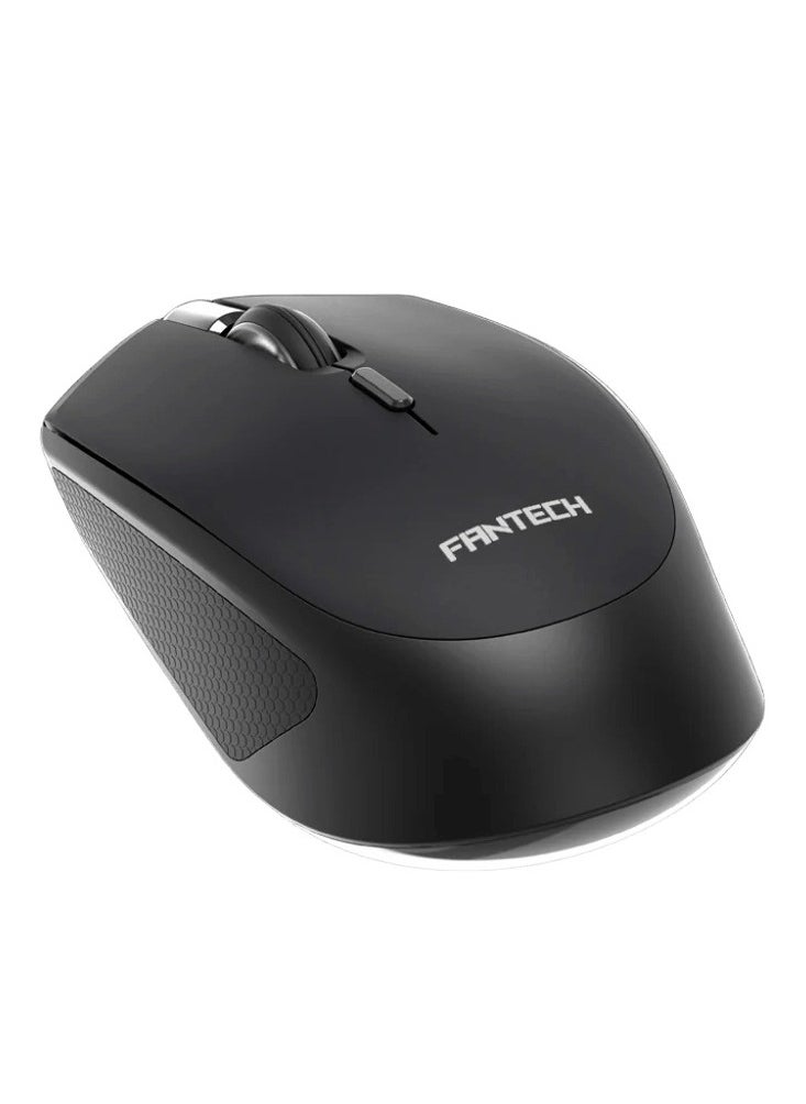 Generic - FANTECH W190 Dual Mode Wireless Mouse - Ergonomic with Rubber Grip - Silent - Compatible with Bluetooth 5.0 & 2.4GHz - Black - Image 1