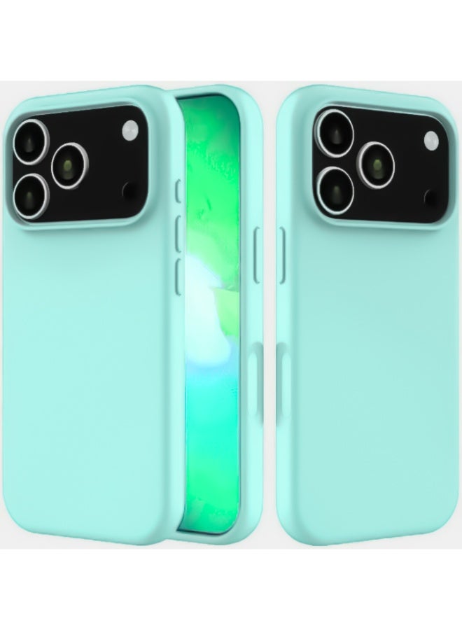 Compatible with iPhone 17 Pro Max Case Slim Liquid Silicone 4 Layers Soft Gel Rubber Shockproof Protective Phone Case with Anti Scratch Microfiber Lining (Turqoise)