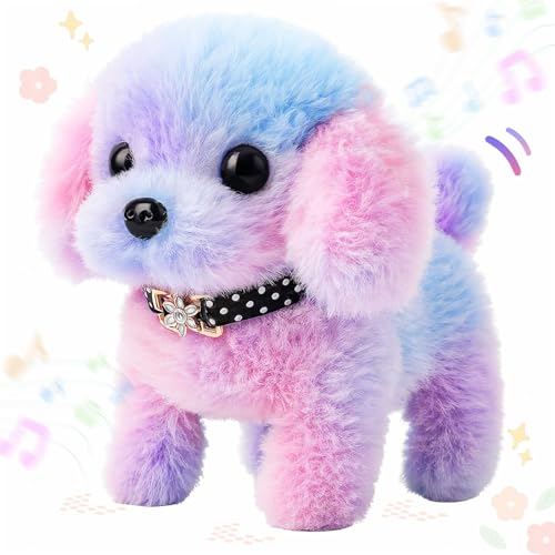 Easfan Walking Puppy Stuffed Animal Interactive Rainbow Dog Barking Tail Wagging Head Nodding Educational Plush Toy Easter Christmas Birthday Gifts for Toddlers Kids Girls 7 - Image 1