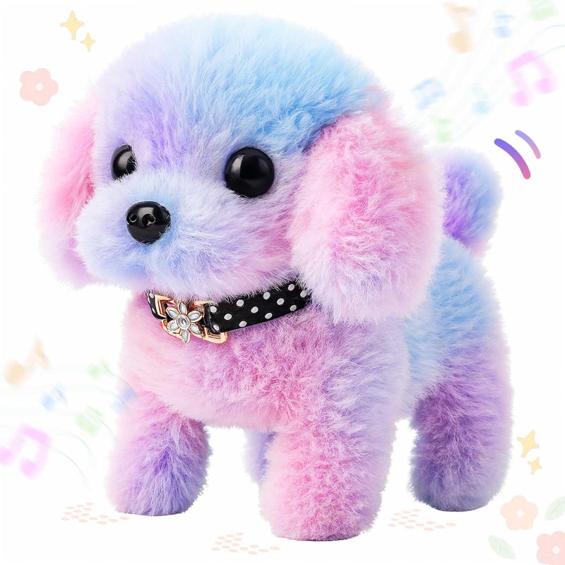 Easfan Walking Puppy Stuffed Animal Interactive Rainbow Dog Barking Tail Wagging Head Nodding Educational Plush Toy Easter Christmas Birthday Gifts for Toddlers Kids Girls 7 - Image 3