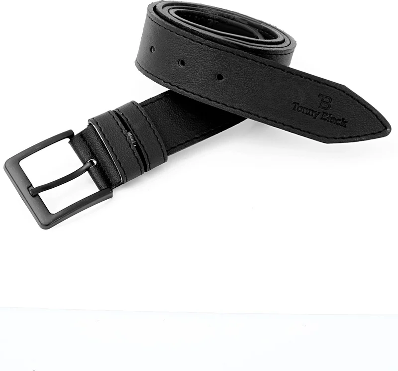 tonny black Original Men's Special Gift Boxed Set of 4 Luxury Series Gift Accessory Box Dowry Wedding Groom Set for Father Classic Stylish Leather Belt Mechanism Rfid Wallet and Card Holder Set