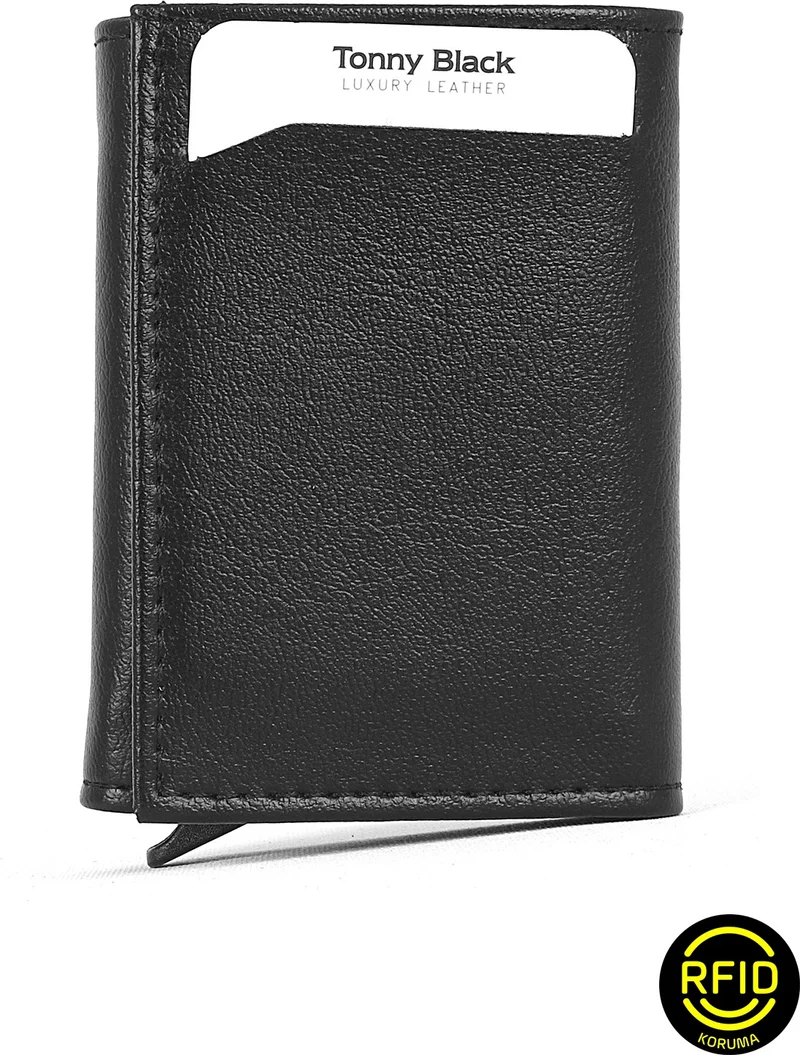 tonny black Original Men's Special Gift Boxed Set of 4 Luxury Series Gift Accessory Box Dowry Wedding Groom Set for Father Classic Stylish Leather Belt Mechanism Rfid Wallet and Card Holder Set