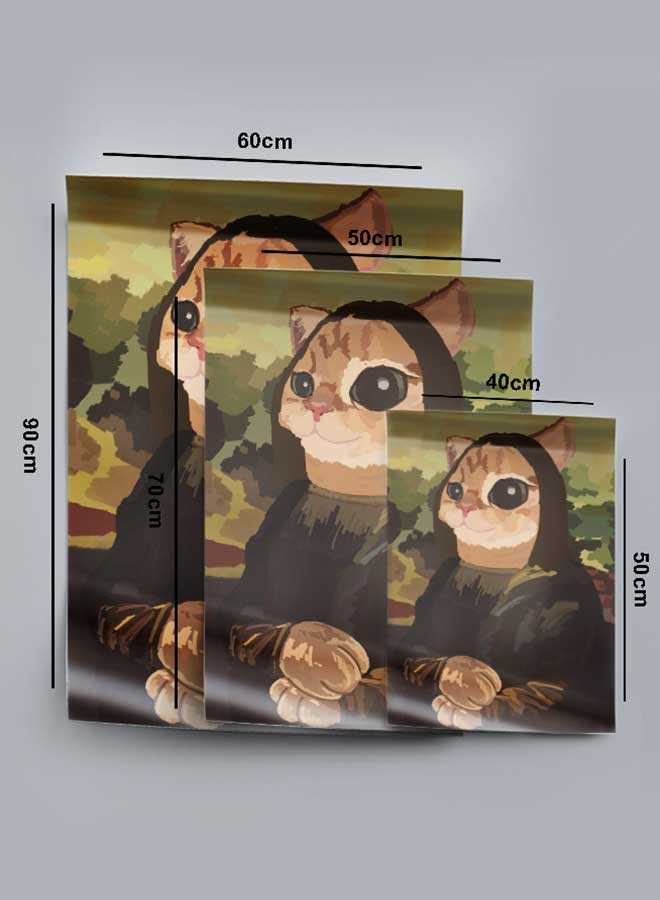 LOWHA Poster Painting Art With Four Separate Pieces Of Double-Sided Stickers Cat Painting For Home Bedroom Living Room And Office Decor  - Image 4