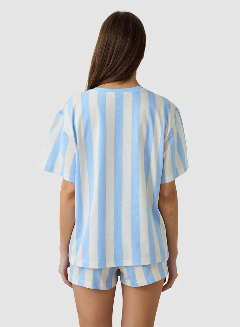 Penti Light Blue Cute To Work Cotton Pyjama Set