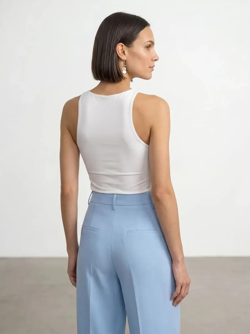 ديلفين Dilvin Slim-Fit Halter Neck Jersey Bodysuit