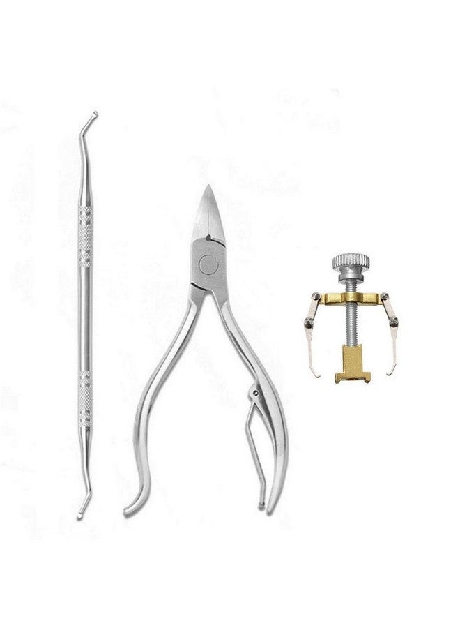 MAYCREATE® 3Pcs Toe Nail Correction Tool Pedicure Tool + Ingrown Toe Nail Lifter + Stainless Steel Nail Clipper/Nipper - Image 1