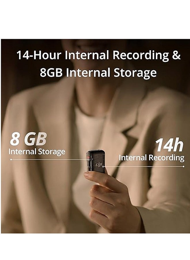 dji - Mic 2 Transmitter (Shadow Black), Wireless Microphone With Intelligent Noise Cancelling, 14-Hour Internal Recording, 6-Hour Battery, Magnetic Attachment, Bluetooth Microphone, YouTube, Vlogs - Image 1