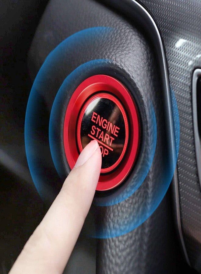 تومال غطاء زر تشغيل/إيقاف المحرك من الألومنيوم من TOMALL متوافق مع سيارة هوندا أكورد سيدان سبورت EX EX-L LX موديل 2018 و2019، غطاء زر تشغيل/إيقاف المحرك، حلقة تزيين محيطة (أحمر) - Image 3