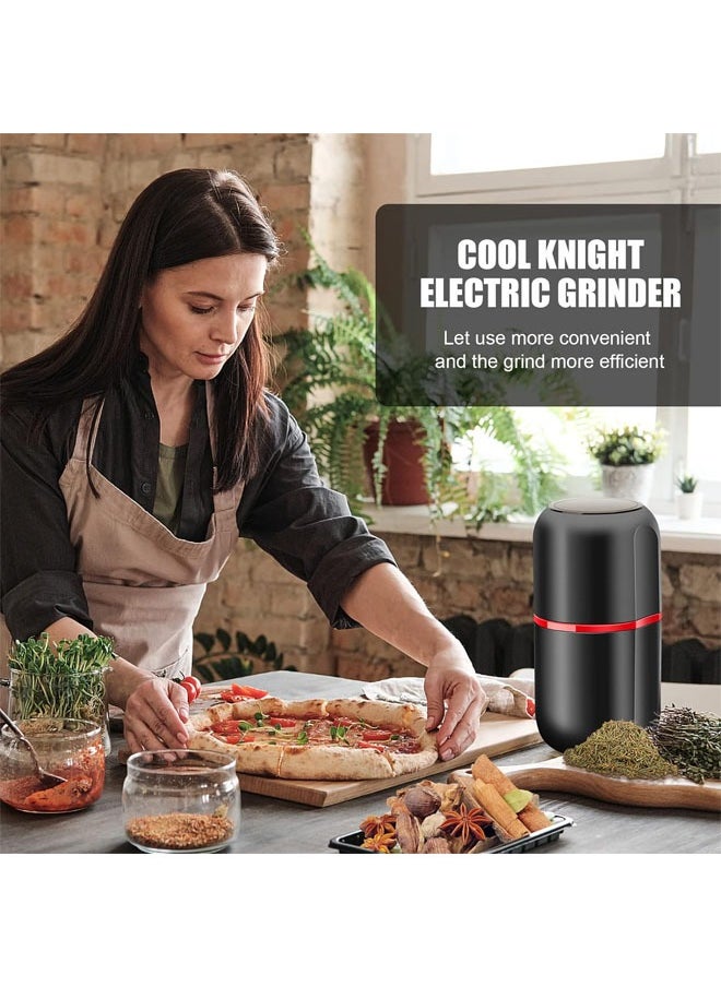 Hihonor - Herb Grinder Electric, Large Herbal/Coffee Grinders/Mill/Crusher for Spices and Herbs with Cleaning Brush, Black, 3.53 oz Capacity - Image 1