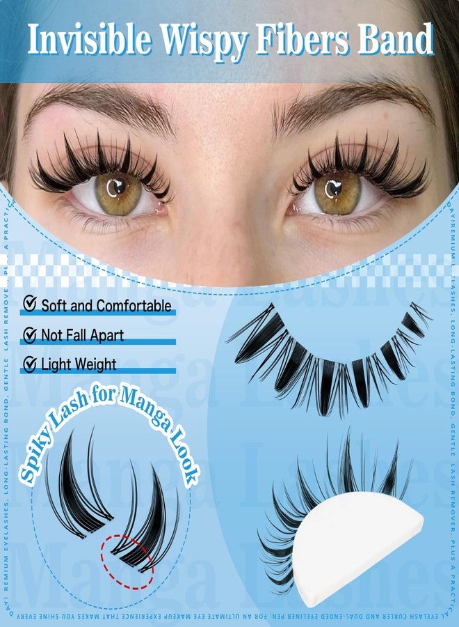 KevKev Fairy Lash Clusters 144pcs Manga Lash Clusters Natural Wispy Eyelash Clusters Invisible Ultra-Thin Band Anime Spiky Lashes DIY Lash Extensions (Fairy01, 8-18mix) - Image 5