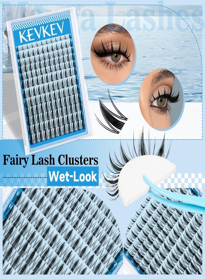 KevKev Fairy Lash Clusters 144pcs Manga Lash Clusters Natural Wispy Eyelash Clusters Invisible Ultra-Thin Band Anime Spiky Lashes DIY Lash Extensions (Fairy01, 8-18mix) - Image 4