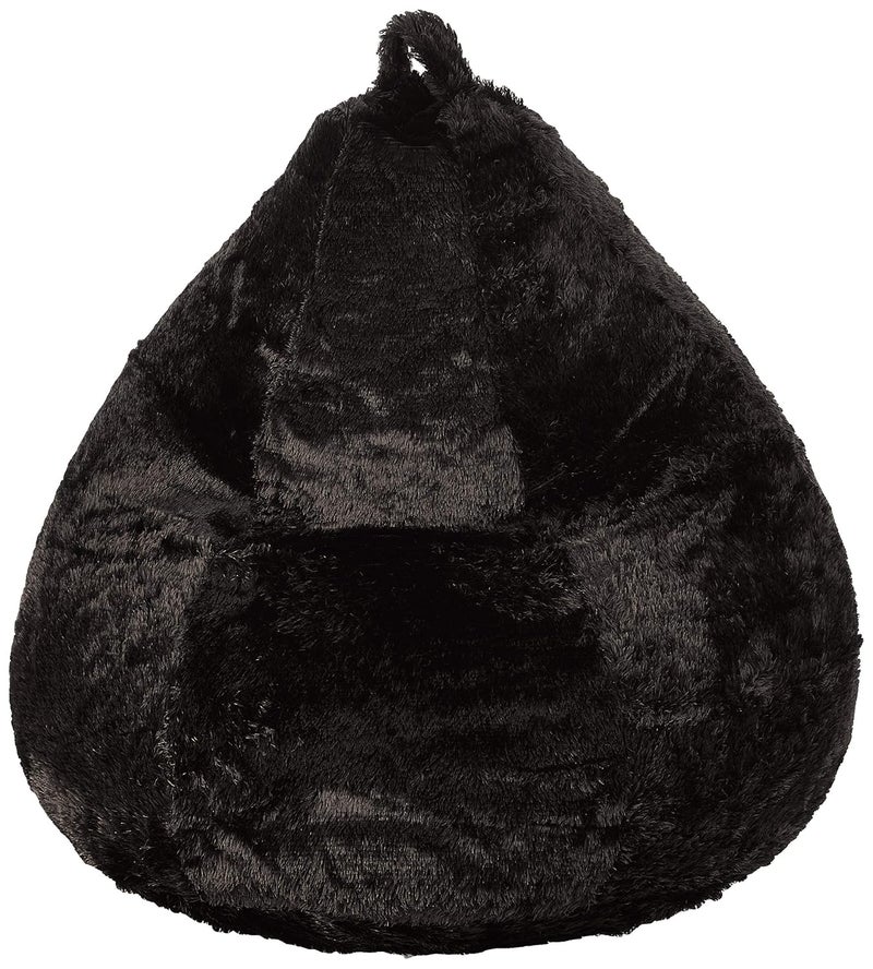 Brand - Solimo Solimo Fur XXXL Bean Bag Cover Without Beans Black - Image 1