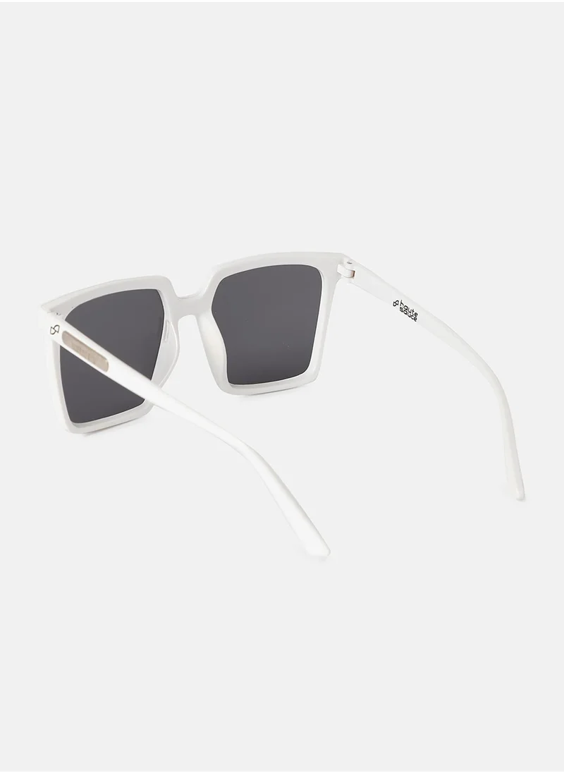 صوص هاوت Full Rim Oversized Sunglasses - White