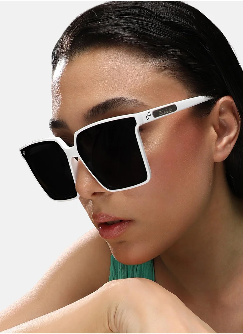 صوص هاوت Full Rim Oversized Sunglasses - White