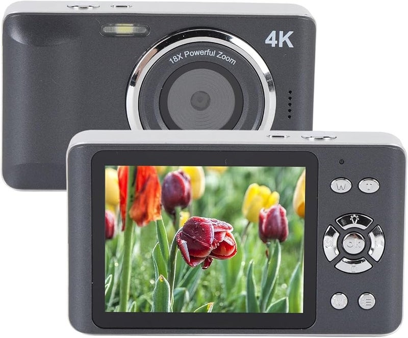 4K 64MP Vlogging Camera 18X Digital Zoom Autofocus Anti Shake Digital Camera Black - Image 2