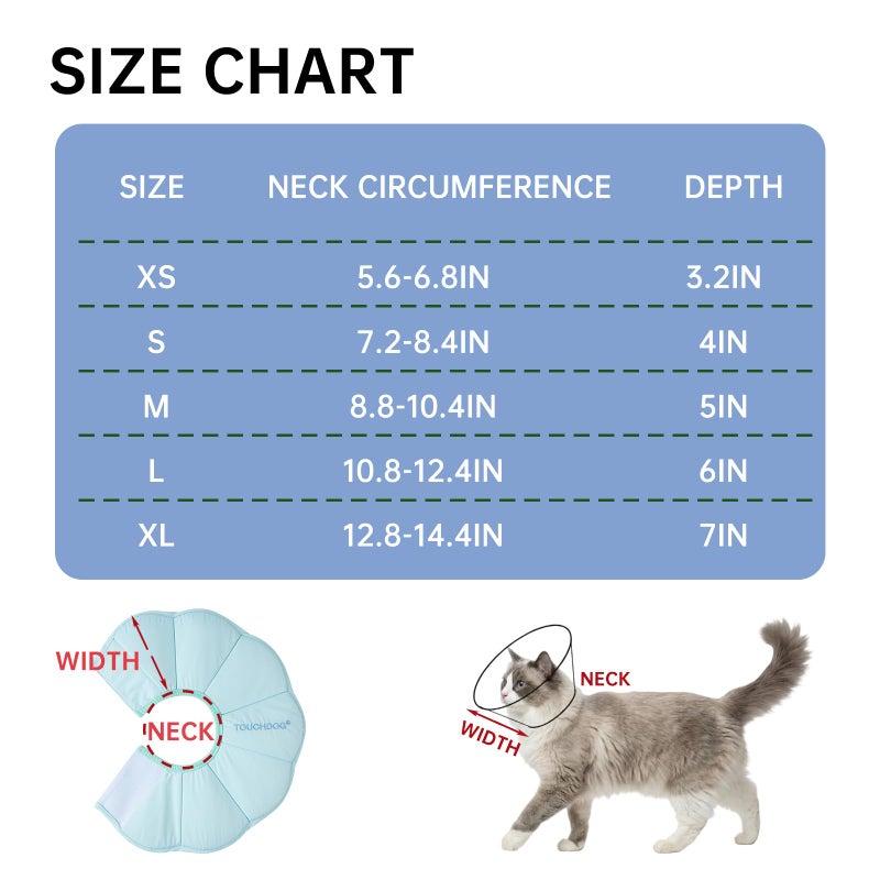 Touchdog Soft Cat Cone Collar, Waterproof Recovery Collar for Cats After Surgery, Lightweight Elizabethan Collar for Kittens, Small to Large - Image 5