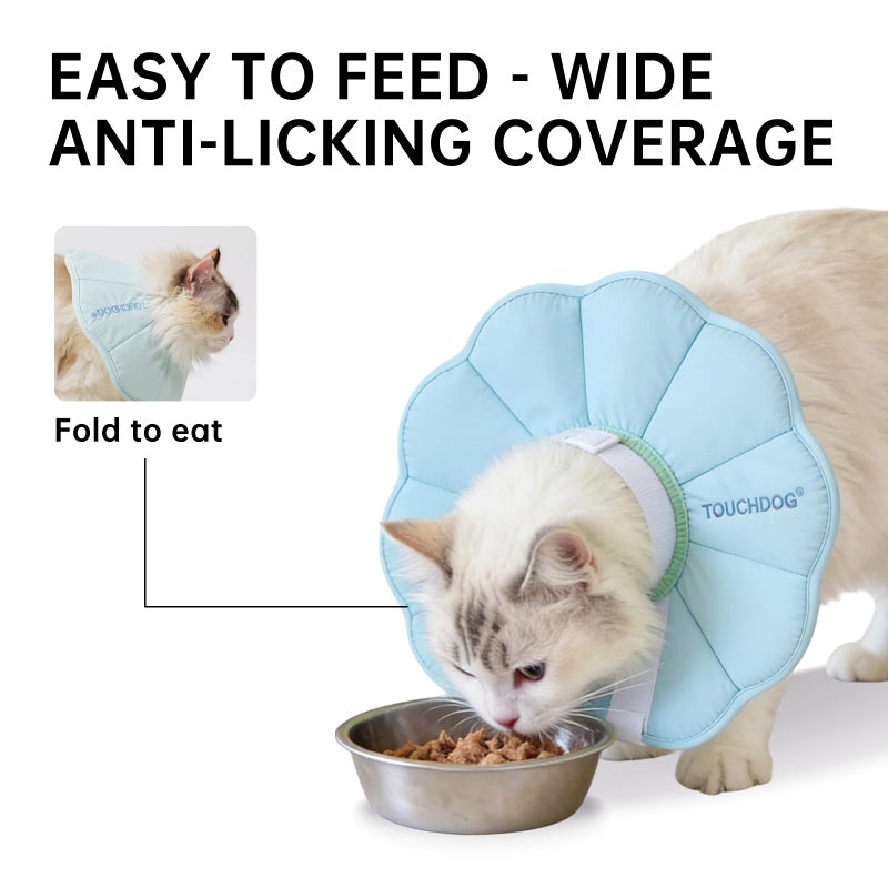 Touchdog Soft Cat Cone Collar, Waterproof Recovery Collar for Cats After Surgery, Lightweight Elizabethan Collar for Kittens, Small to Large - Image 3