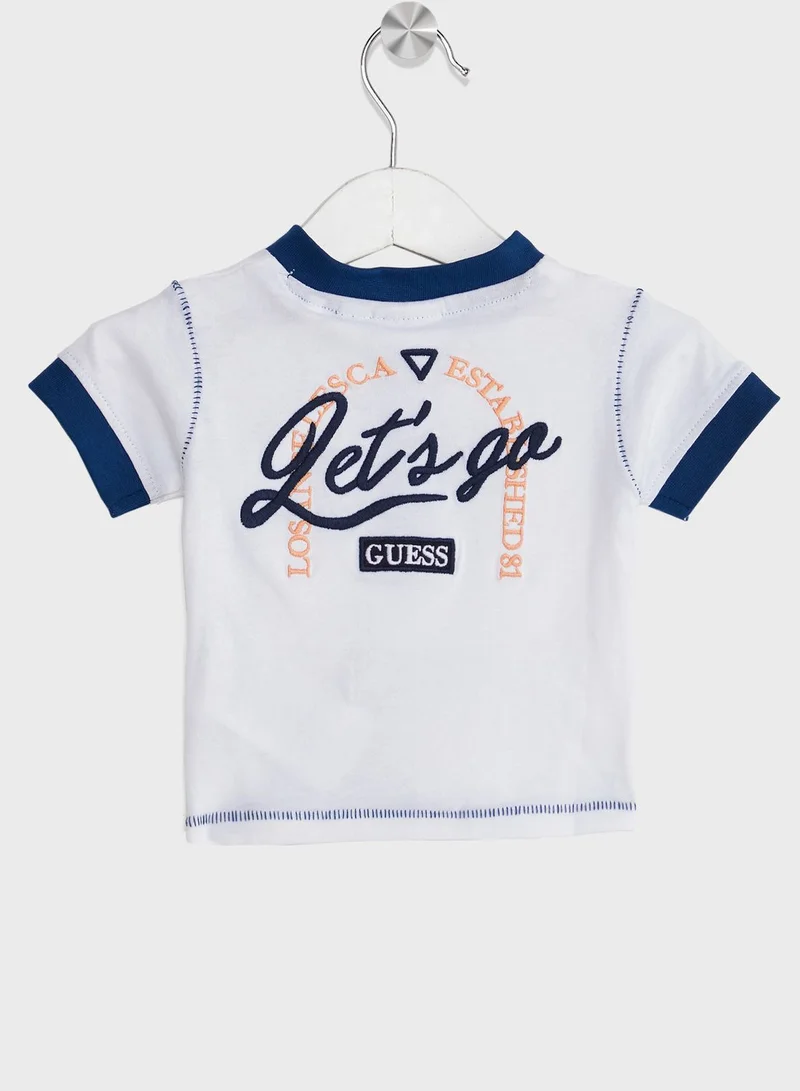 GUESS Infant Graphic T-Shirt & Checked Shorts Set