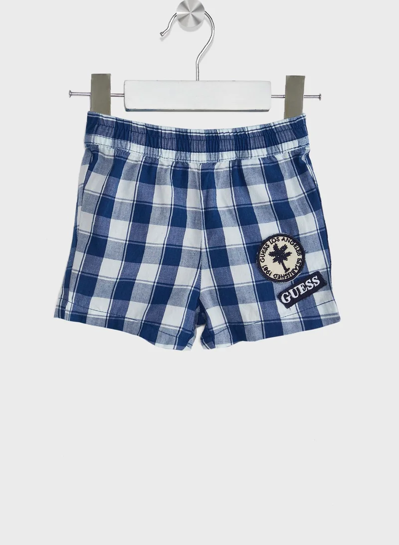 GUESS Infant Graphic T-Shirt & Checked Shorts Set