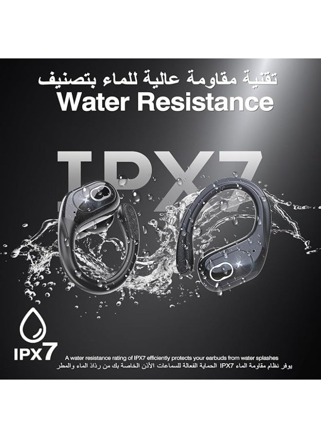 جارلو سماعات اذن بلوتوث لاسلكية حقيقية للرياضة، ميكروفون بخاصية الغاء الضوضاء مع خطافات للاذن، مقاومة للماء، شاشة LED 45 ساعة، للتمرين، سماعات اذن رياضية باس عميق للجري من جارلو - Image 2