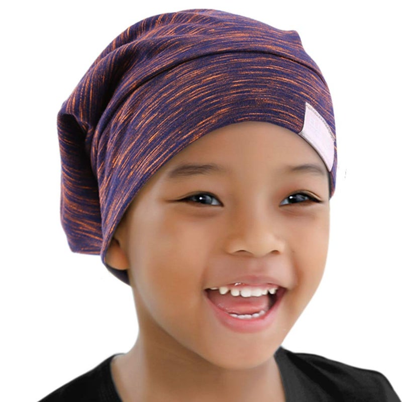 ELIHAIR ELIHAIR Kids Beanie Sleep Hats Bonnet for Night Sleeping Cap Silky Lined Satin Bonnet with Adjustable Elastic Band for Teens Toddler Child Natural Curly Frizzy Hair CoverRose Violet