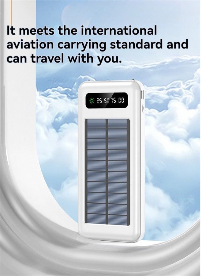 HOMESTAR Ultra-thin Solar Power Bank with Built-in Charging Cable, Portable Stand 10000 mAh, Large Capacity Universal Fast Charging, Mobile Power Supply - Image 3