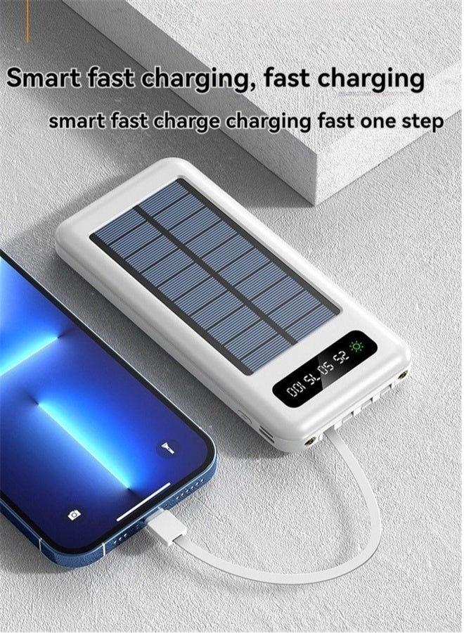 HOMESTAR Ultra-thin Solar Power Bank with Built-in Charging Cable, Portable Stand 10000 mAh, Large Capacity Universal Fast Charging, Mobile Power Supply - Image 5