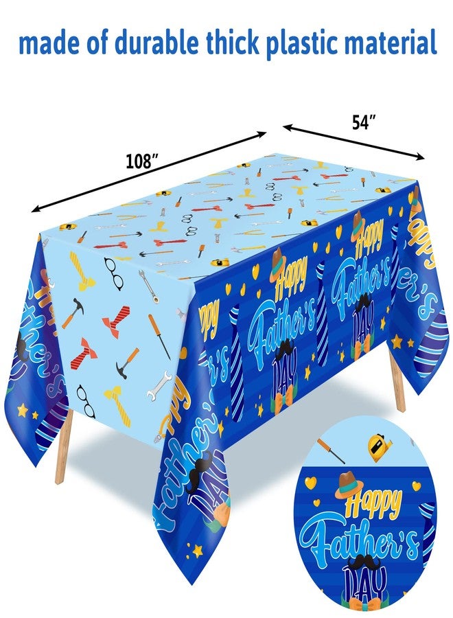 ceiba tree Fathers Day Tablecloth 3 Pack Plastic Happy Father’s Day Decorations Table Cloth for Dad Men Home Family Party Dinner Decoration Supplies - Image 2