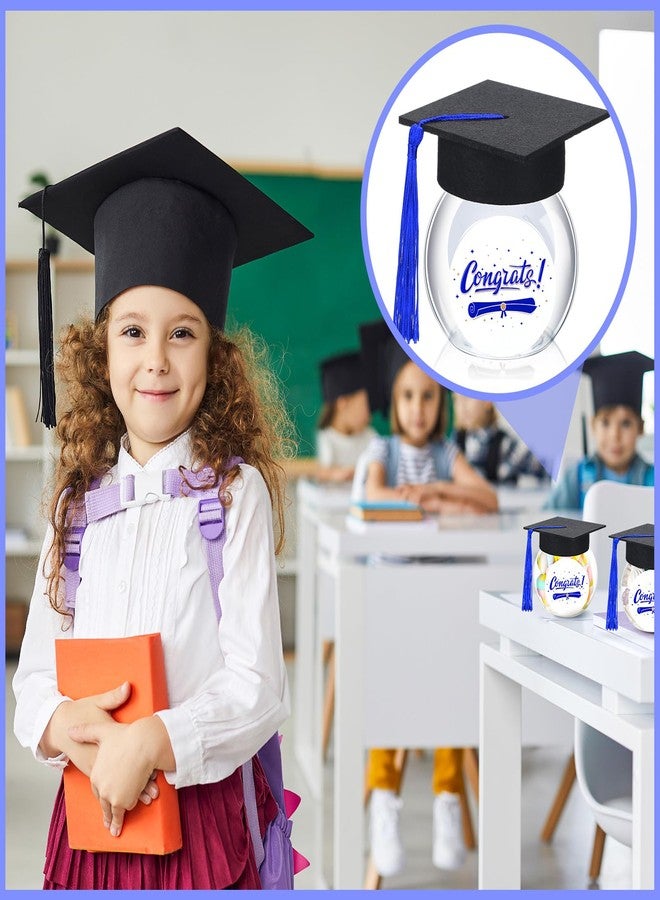 Mimorou 12 Sets Graduation Cap Candy Jars Class of 2026 Graduation Party Decorations 8oz Candy Jars Container Gift for Table Guests School Party(Blue) - Image 4