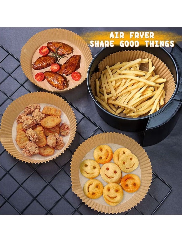 Air Fryer Disposable Paper Liner, 100PCS Non-stick Air Fryer Paper Liners, Oil-proof Parchment Paper liners Disposable Air Fryer Liner, Food Pad Paper for Baking Microwave Roasting - Image 2