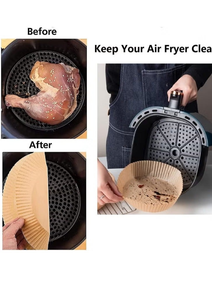 Air Fryer Disposable Paper Liner, 100PCS Non-stick Air Fryer Paper Liners, Oil-proof Parchment Paper liners Disposable Air Fryer Liner, Food Pad Paper for Baking Microwave Roasting - Image 4