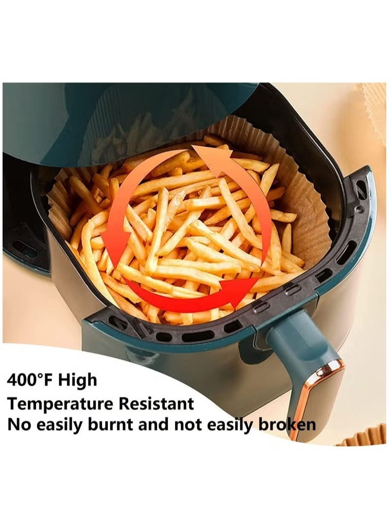 Air Fryer Disposable Paper Liner, 100PCS Non-stick Air Fryer Paper Liners, Oil-proof Parchment Paper liners Disposable Air Fryer Liner, Food Pad Paper for Baking Microwave Roasting - Image 3