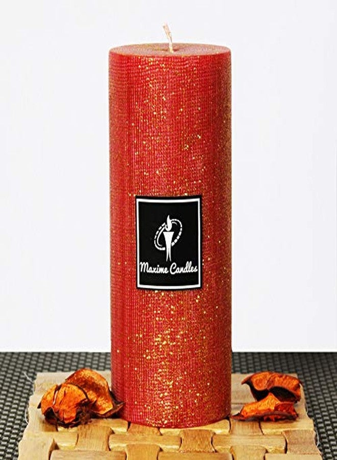 Maxime Candles Decorative Red and Gold Candles (6" (H)) - Image 1