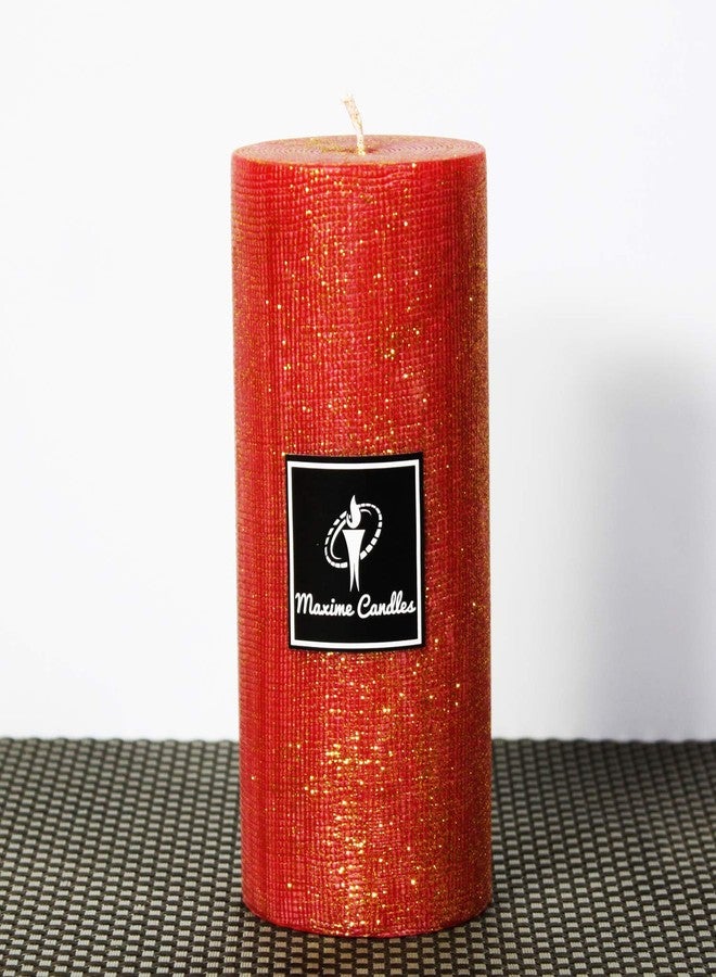 Maxime Candles Decorative Red and Gold Candles (6" (H)) - Image 4