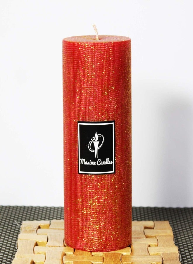 Maxime Candles Decorative Red and Gold Candles (6" (H)) - Image 2