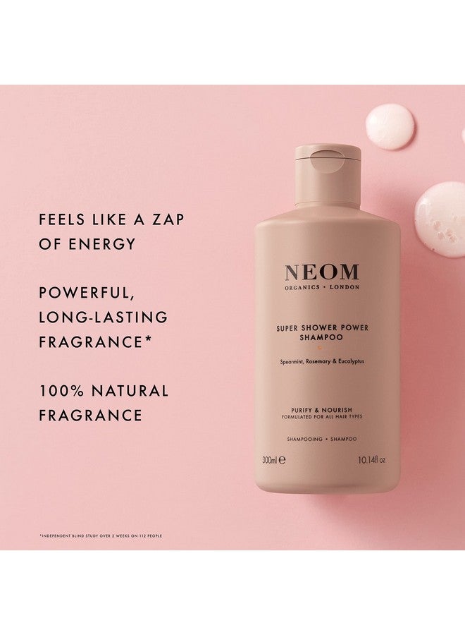 NEOM Super Shower Power Natural Shampoo 300Ml ; Purifying Cleanser ; Spearmint Rosemary & Eucalyptus ; For All Hair Types ; Vegan - Image 5