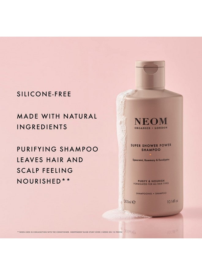 NEOM Super Shower Power Natural Shampoo 300Ml ; Purifying Cleanser ; Spearmint Rosemary & Eucalyptus ; For All Hair Types ; Vegan - Image 3