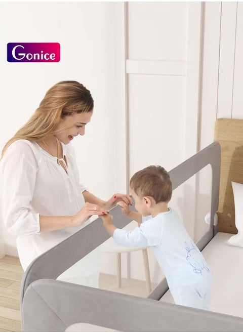 Bed Rails for Toddlers, Swing Down Safety Bed Guard for Convertible Crib, Folding Toddler Bed Rails Guard for Kids Twin, Double, Full-Size Queen & King Mattress 150CM