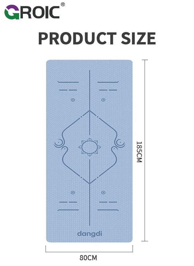 GROIC - Yoga Mat, Extra Wide 72.8"x 31.5" x 0.24" Pilates Fitness Mats with Alignment Marks, Non Slip Fitness Yoga Mats, Exercise Mats for Yoga Pilates Home Floor Workout with Carrying Sling and Storage Bag - Image 1