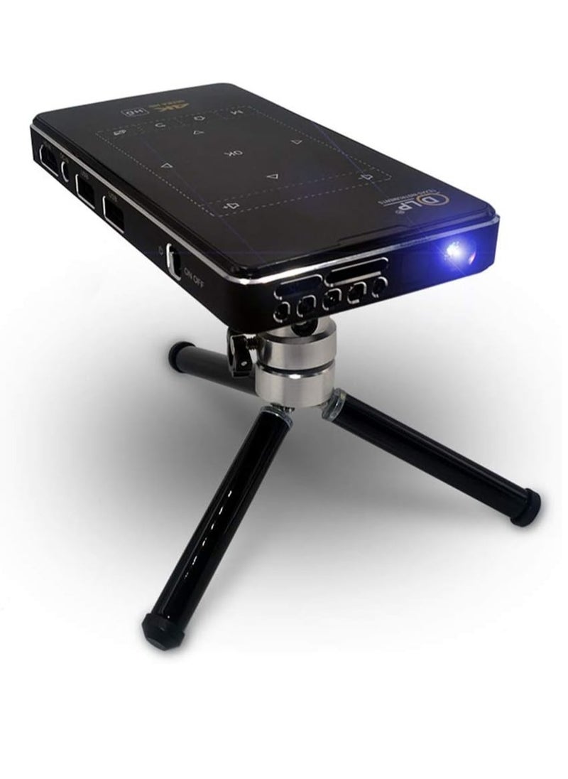 borrego - Ultra HD DLP 4K Mini Smart Projector Portable WiFi Design Adjust Function HDMI Projector Universal Compatibility USB Devices and TF Card - Image 1
