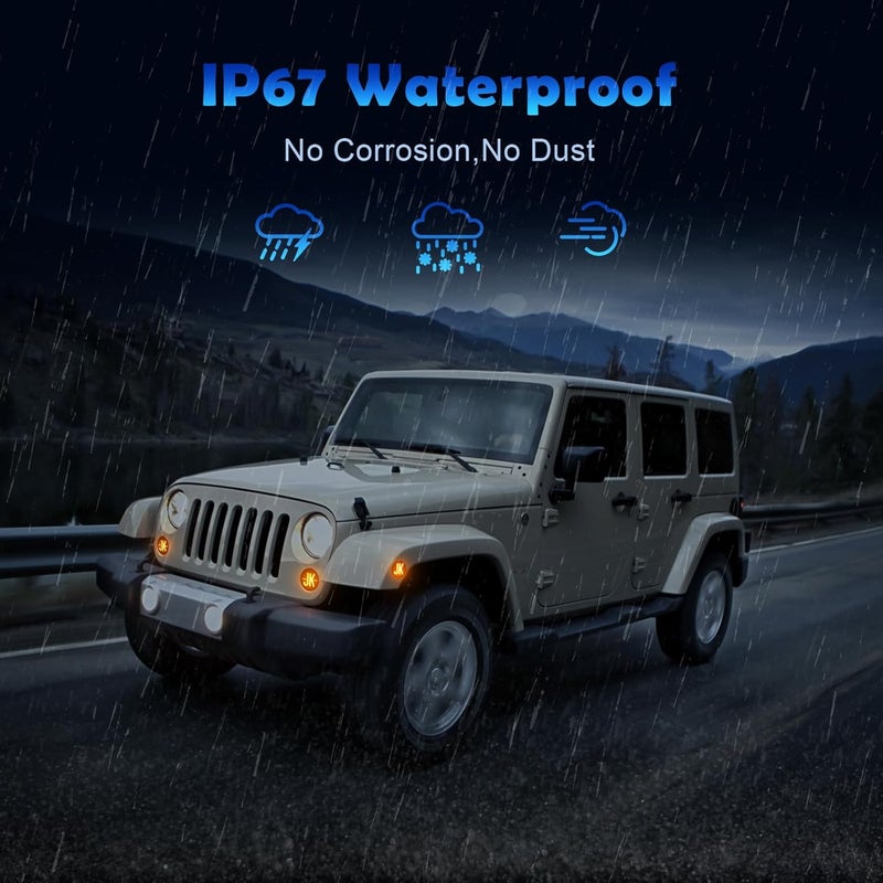 AUYICH LED Front Fender Side Marker Lights for Wrangler JK - Image 4