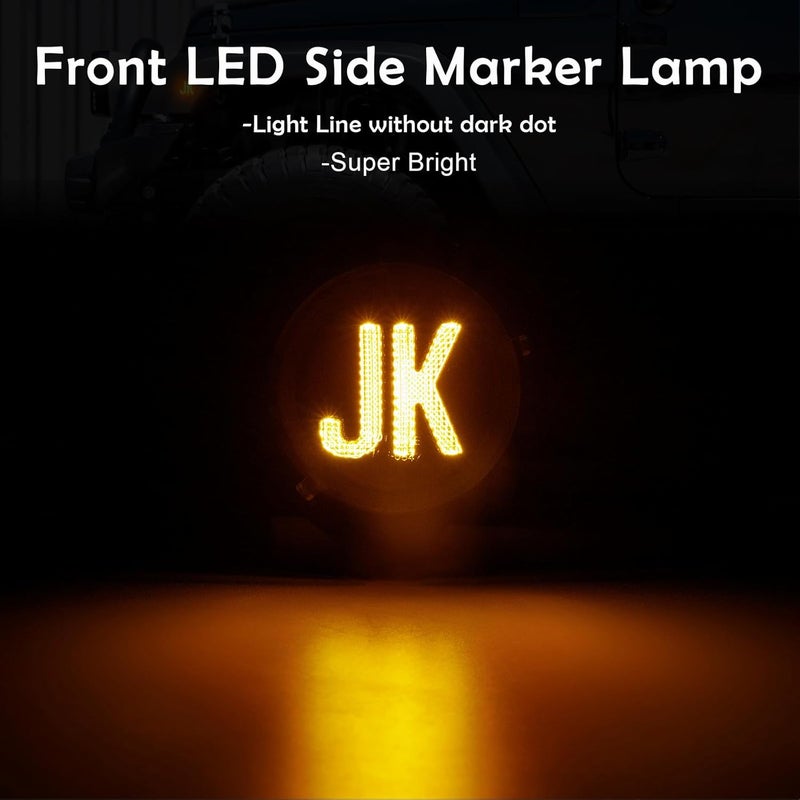 AUYICH LED Front Fender Side Marker Lights for Wrangler JK - Image 3