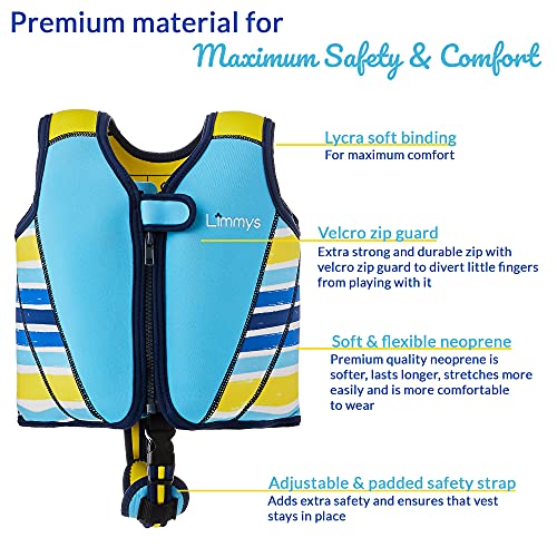 Limmys Premium Kids Swim Vest - Toddler Swim Jacket and Buoyancy Swimming Aid - Modern Design Swimming Vest for Boys, Girls and Babies - Drawstring Bag Included (Pink Blossom, Small) - Image 2