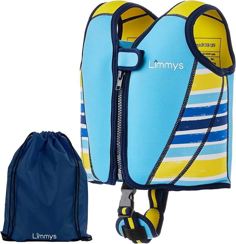 Limmys Premium Kids Swim Vest - Toddler Swim Jacket and Buoyancy Swimming Aid - Modern Design Swimming Vest for Boys, Girls and Babies - Drawstring Bag Included (Pink Blossom, Small) - Image 1