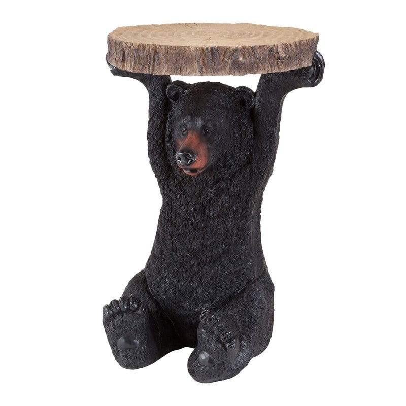 Bits and Pieces  Decorative Bear Accent Table  Realistic Bear Table  Indoor or Outdoor Resin Sculpture Patio Side Table  205 x 13 x 14