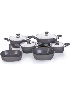 Top Chef Top Chef Granite 10 pieces square set (pot18-20-24-28, fraying pan26, tray26) Grey  - Image 1