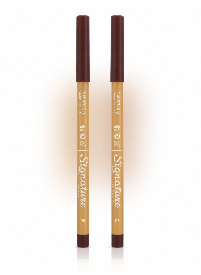 KARITE Signature Lip Pencil - Shades 05 & 07 - Matte Lip Liner Pencil - Bundle - 2g Pc - Image 2
